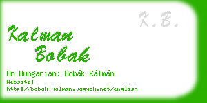 kalman bobak business card