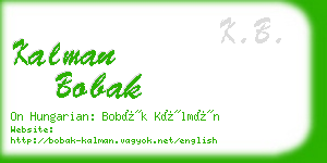 kalman bobak business card